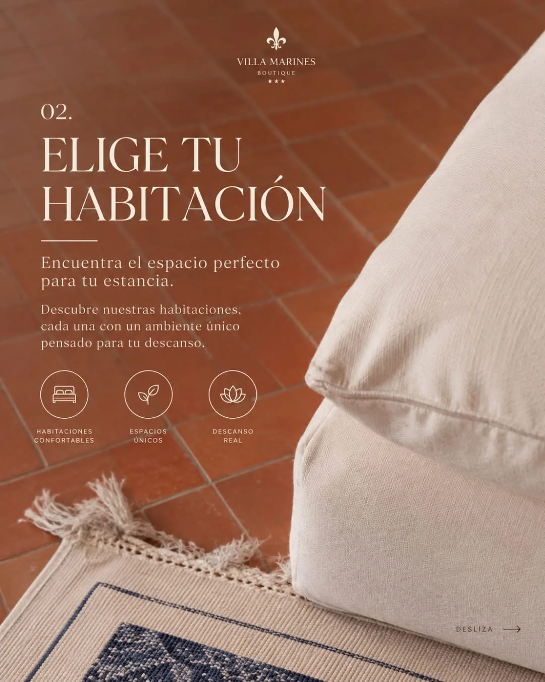Detalles textiles de la estancia